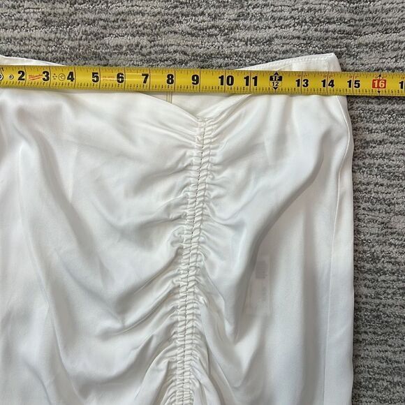 NWT Nude White Ruched MIDI Skirt Size 44/ US 8 - Picture 8 of 14